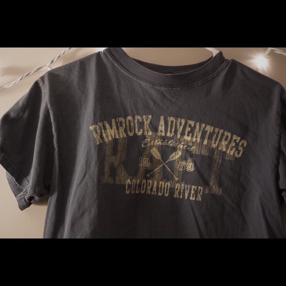 Navy blue Colorado river rafting crop top